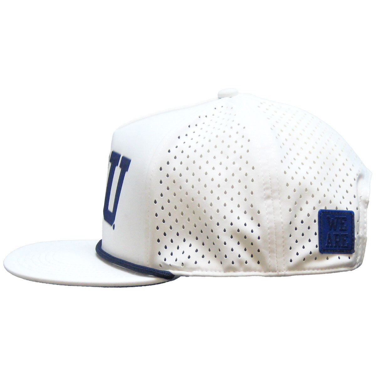 side view of PSU white country clubber hat with We Are patch